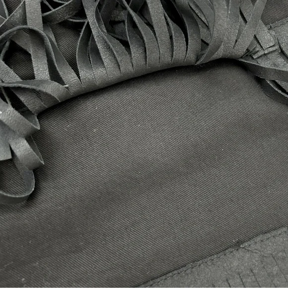 Boston Proper Genuine Leather Fringe Skirt - Picture 4 of 9